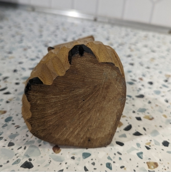 Wood carved owl decor piece hand crafted rustic farmhouse Z - Picture 2 of 5